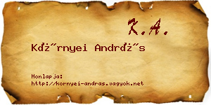 Környei András névjegykártya